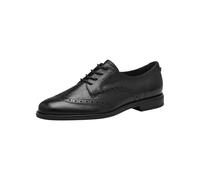 Tamaris Donna Schnür-Halbschuh Leder Bequem, Black Leather, 36 EU