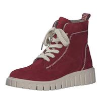 Tamaris Donna Stiefelette Leder, Keilabsatz Wechselfußbett, Red, 39 EU