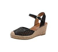 Tamaris espadrillas da donna con zeppa nero 38 EU