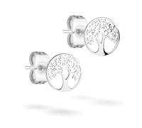 Tamaris gioielli Tree of Life Collection, collana, orecchini (orecchini a bottone & orecchini a cerchio) & bracciale in acciaio inossidabile con Lebensbaum-Motiv. Talisman idea regalo