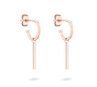 Tamaris Orecchini a cerchio, da donna, con ciondolo, impermeabili, in acciaio inox, 3,5 cm, Acciaio inossidabile, Nessuna pietra preziosa