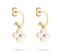 Tamaris Orecchini a cerchio TJ-0521-E-23 IP Gold, 23, Acciaio inossidabile, Perla di vetro