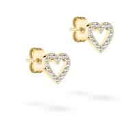 Tamaris Orecchini a forma di cuore - Amazon Exclusive, 0,8 cm, Acciaio inossidabile, Zirconia cubica