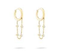 Tamaris Orecchini da donna, impermeabili, in acciaio inox, 2,5 cm, Acciaio inossidabile, vetro