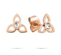 Tamaris Orecchini - Orecchini in acciaio inox a forma di fiore con zirconi - IP oro rosa - 0,8 cm - Impermeabile e delicato sulla pelle