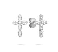 Tamaris Orecchini - Orecchini in acciaio inox con motivo a croce - Argento - 1,4 cm - Impermeabile e delicato sulla pelle