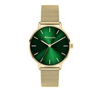 Tamaris Orologio da donna semplice, oro mesh, verde, 36 mm, oro mesh, verde