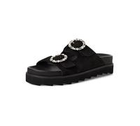 Tamaris pantolette con plantare da donna in pelle piatte nero 38 EU