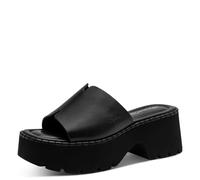 Tamaris pantolette da donna con tacco a blocco in pelle nero 40 EU