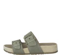 Tamaris Pantolette Pantolette Ciabatte Scarpe In Pelle Verde 87101