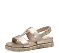 Tamaris Comfort sandali da donna bassi in pelle con dettagli glitter, Oro (Lt Gold), 38 EU