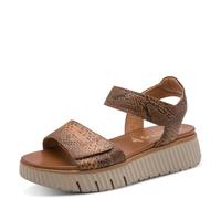 Tamaris Sandali da donna Comfort, con zeppa, multiregolabili, cognac Snake, 40 EU