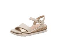 Tamaris Sandali da donna Comfort, con zeppa, multiregolabili, colore avorio/oro, 36 EU