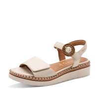 Tamaris Sandali da donna Comfort Wedge/Plat Sand con zeppa, avorio, 36 EU