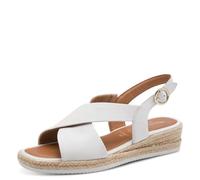 Tamaris Sandali da donna Comfort Wedge/Plat Sand con zeppa, bianco, 39 EU