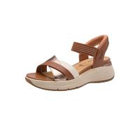 Tamaris Sandali da Donna Comfort Wedge/Plat Sand con Zeppa, Cognac Comb, 40 EU