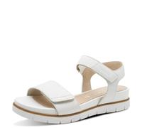 Tamaris Sandali da donna Comfort Wedge/Plat Sand Multiadjustable Zeppa, Nappa bianca., 38 EU