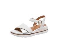 Tamaris Sandali da donna Comfort Wedge/Plat Sand MultiAdjustable Zeppe, bianco/argento, 36 EU