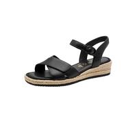 Tamaris Sandali da donna Comfort Wedge/Plat Sand MultiAdjustable Zeppe, Black Nappa, 36 EU