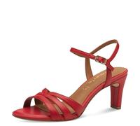 Tamaris Sandali Donna in Pelle Rosso, Tacco Medio 7 cm, 28333 TAGLIA DONNA 37