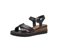 Sandali con zeppa in pelle Nero 38