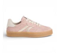 Tamaris Scarpe Sneakers Donna In Pelle Rosa Righe Bianche, Stringate