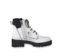 Tamaris stivali isolati in pelle bianca da donna con cerniera