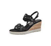 Tamaris Women's 1-28355-42 Wedge Sandal, Nero, 37 EU