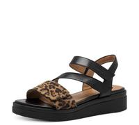 Tamaris Women's Comfort Damen Keilsandale Multiadjustable Wedge Sandal, Black Leo, 40 EU