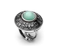 Tamashii Anello Unisex Collezione rig zva. Anello Regolabile dalla 10 alla 22 Realizzato in Argento 925/°° e Agata di Colore Azzurro. Anello con Pietre del Diametro di 10mm. La referenza è r