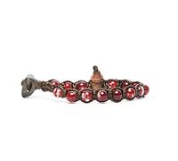 TAMASHII BRACCIALE 1 GIRO CON PIETRE AGATA ROSSO STRIATA 6 MM BHS601-213