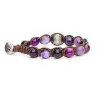 Tamashii bracciale originale con Ruota della Preghiera e agata viola striata. BHS1100-85