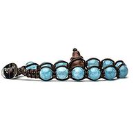Tamashii Bracciale Originale Tibetano Realizzato con Pietre Naturali Giada Sky Blue Unisex e Taglia Unica