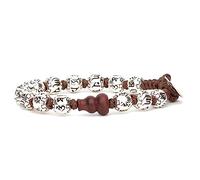 Tamashii bracciale Ruota della preghiera con sfere di 8 mm in Argento 925 con mantra “Om Mani Padme Hūm” BHS924-S8