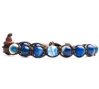 TAMASHII Bracciale Tibetano in Agata Blu Striata BHS900-141