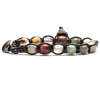 TAMASHII: Bracciale unisex e taglia unica originale tibetano, AGATA LACE MOOSK, BHS900-162