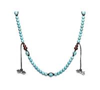 Tamashii Collana unisex collezione mudra. Gioiello realizzato con un cordino di cotone, elementi in metallo e turchese di colore turchese. Collana della lunghezza regolabile da a 45 a 60cm c