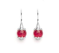 Tamashii orecchini a forma di goccia Ear-Drops in Argento 925 con pietra di 1 cm agata amarena.Lunghezza orecchino 3 cm EHST6-157