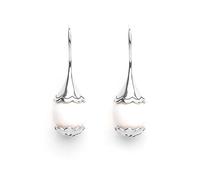 Tamashii orecchini a forma di goccia Ear-Drops in Argento 925 con pietra di 1 cm madreperla.Lunghezza orecchino 3 cm EHST6-39