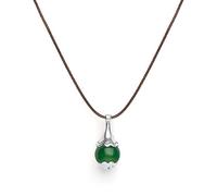 Tamashii VLNET ® | Collana Pendente a goccia Ear-Drops | Argento 925 e Agata Verde | Unisex Fatto a Mano