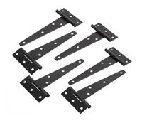 TamBee Cerniera a T leggera da 5 pollici per cancelli, cerniere per porte e cancelli del fienile, ferramenta battuta nera, ferro antiruggine 6