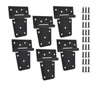 TamBee Cerniere per porte nere da 8,9 cm, cerniere quadrate per fienile, cerniere per cancelli resistenti, cerniere a T, capannone per stalla, finitura nera con viti (confezione da 6)