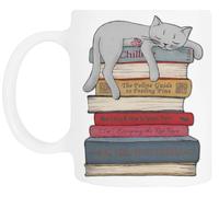 TAMBOOTEE Come Rilassarsi Come Un Gatto Bicchiere Da Bere In Ceramica Bianca Ceramic Mug Drinking Cup