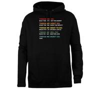 TAMBOOTEE Cose Che Abbiamo Fatto E Non Voluto Pullover Unisex con Cappuccio Nero dalla vestibilità Semplice Black Unisex Hoodie