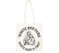 TAMBOOTEE Di Chi È Quel Maledetto Bambino? Borsa Shopper In Cotone Beige Totebag Cotton