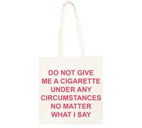 TAMBOOTEE Do Not Give Me A Cigarette Under Borsa Shopper In Cotone Beige Unisex