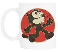 TAMBOOTEE Felix Il Gatto Continua A Camminare Bicchiere Da Bere In Ceramica Bianca Ceramic Mug Drinking Cup