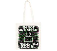 TAMBOOTEE Non Sono Un Glitch Antisociale Borsa Shopper In Cotone Beige Totebag Cotton