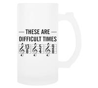 TAMBOOTEE Questi Sono Tempi Difficili Tazza Per Bere Con Boccale Di Birra In Vetro Glass Beer Mug