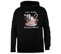 TAMBOOTEE STO Bene Anche Se Ho Un Crollo Nervoso Pullover Unisex con Cappuccio Nero dalla vestibilità Semplice Black Unisex Hoodie